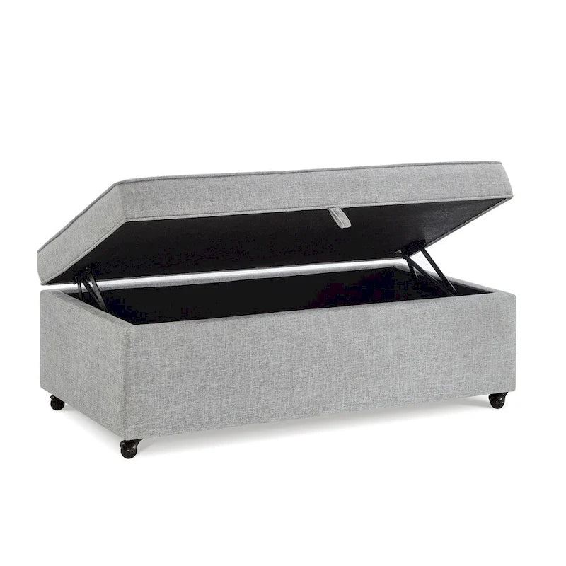Banco otomano de almacenamiento con ruedas — Avena/Marfil/Gris/Gris oscuro/Negro, capacidad para 1 o 2 personas