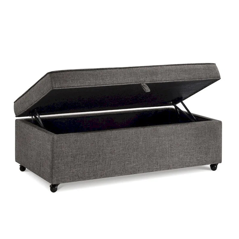 Banco otomano de almacenamiento con ruedas — Avena/Marfil/Gris/Gris oscuro/Negro, capacidad para 1 o 2 personas