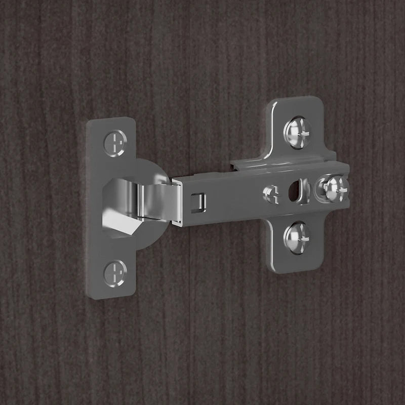 Armario de Almacenamiento Alto Estrecho con Puerta y Estantes Gris Platino / Gris Tormenta / Blanco – Unidad Individual