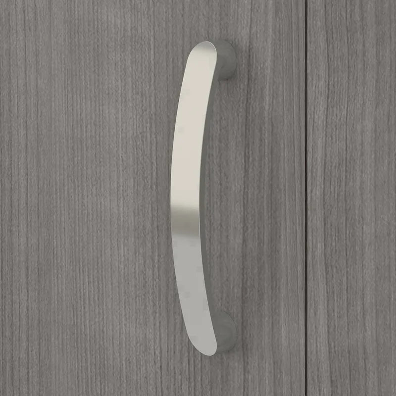 Armario de Almacenamiento Alto Estrecho con Puerta y Estantes Gris Platino / Gris Tormenta / Blanco – Unidad Individual