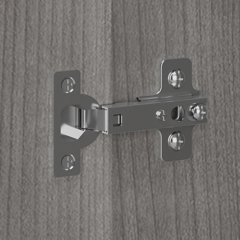 Armario de Almacenamiento Alto Estrecho con Puerta y Estantes Gris Platino / Gris Tormenta / Blanco – Unidad Individual