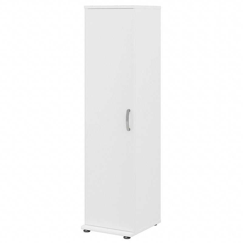 Armario de Almacenamiento Alto Estrecho con Puerta y Estantes Gris Platino / Gris Tormenta / Blanco – Unidad Individual