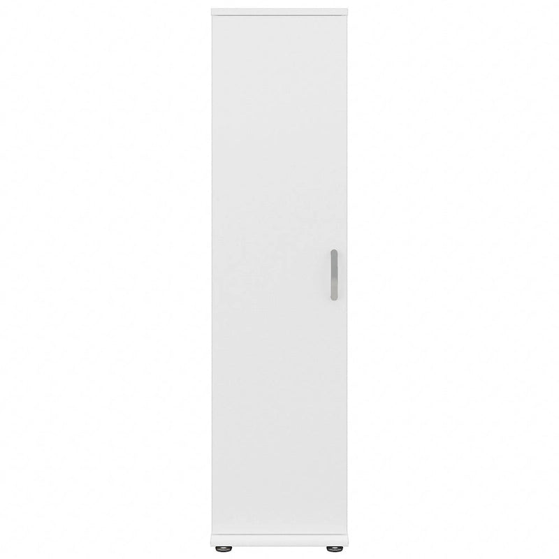 Armario de Almacenamiento Alto Estrecho con Puerta y Estantes Gris Platino / Gris Tormenta / Blanco – Unidad Individual