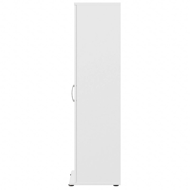 Armario de Almacenamiento Alto Estrecho con Puerta y Estantes Gris Platino / Gris Tormenta / Blanco – Unidad Individual