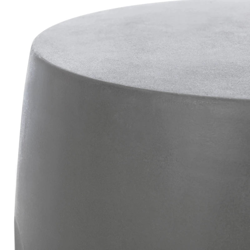 Mesa auxiliar de hormigón gris oscuro, 16 de ancho x 16 de profundidad x 18 de alto