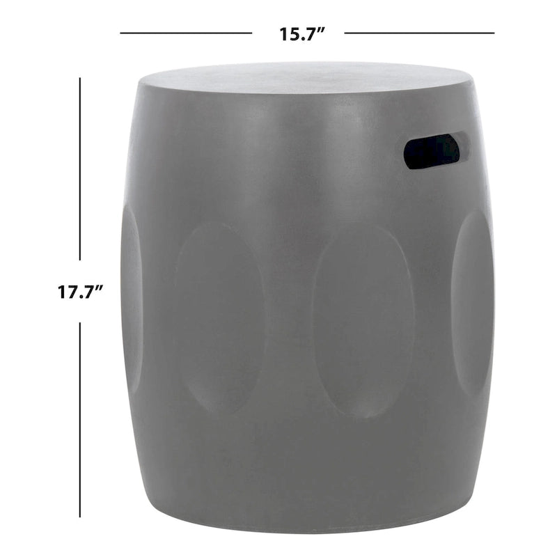 Mesa auxiliar de hormigón gris oscuro, 16 de ancho x 16 de profundidad x 18 de alto
