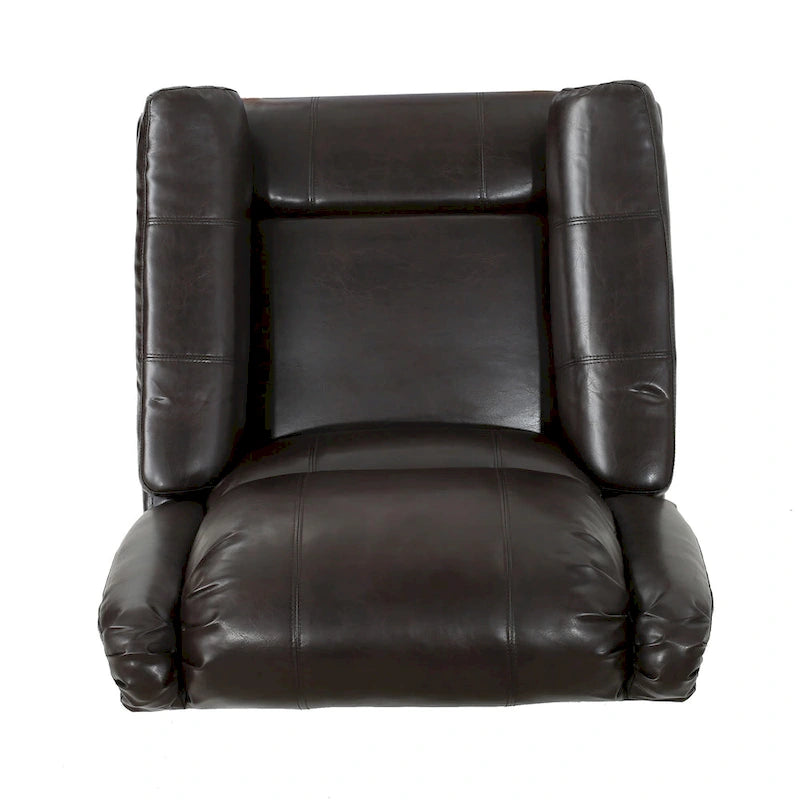 Sillón reclinable deslizante de tela color carbón con giro, un solo asiento, reclinación manual