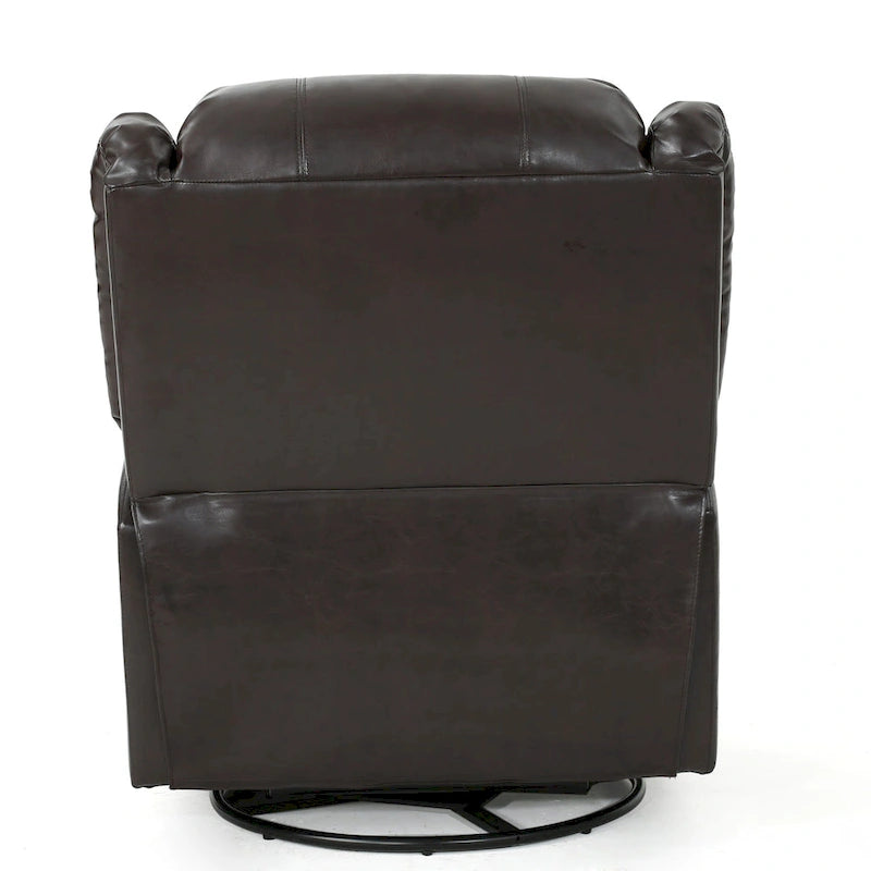 Sillón reclinable deslizante de tela color carbón con giro, un solo asiento, reclinación manual