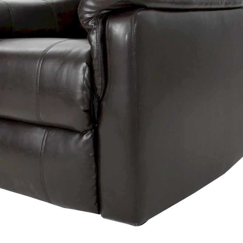 Sillón reclinable deslizante de tela color carbón con giro, un solo asiento, reclinación manual