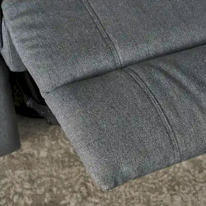 Sillón reclinable deslizante de tela color carbón con giro, un solo asiento, reclinación manual