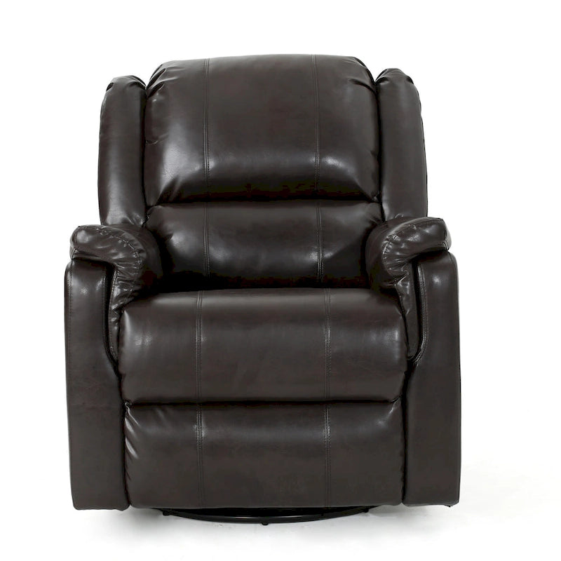 Sillón reclinable deslizante de tela color carbón con giro, un solo asiento, reclinación manual