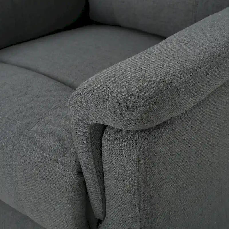 Sillón reclinable deslizante de tela color carbón con giro, un solo asiento, reclinación manual