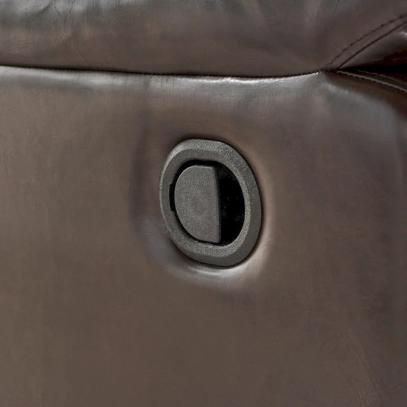Sillón reclinable deslizante de tela color carbón con giro, un solo asiento, reclinación manual