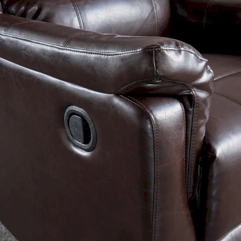 Sillón reclinable deslizante de tela color carbón con giro, un solo asiento, reclinación manual