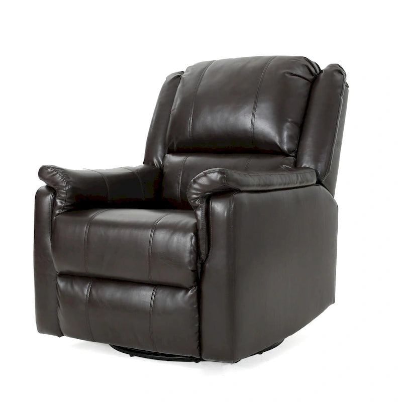 Sillón reclinable deslizante de tela color carbón con giro, un solo asiento, reclinación manual