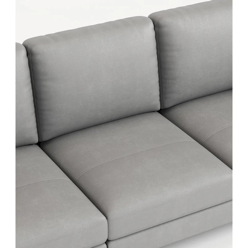 Sofá moderno de 3 plazas de 195,5 cm – Gris claro / Marrón oscuro / Gris / Gris antiguo, patas de metal negras