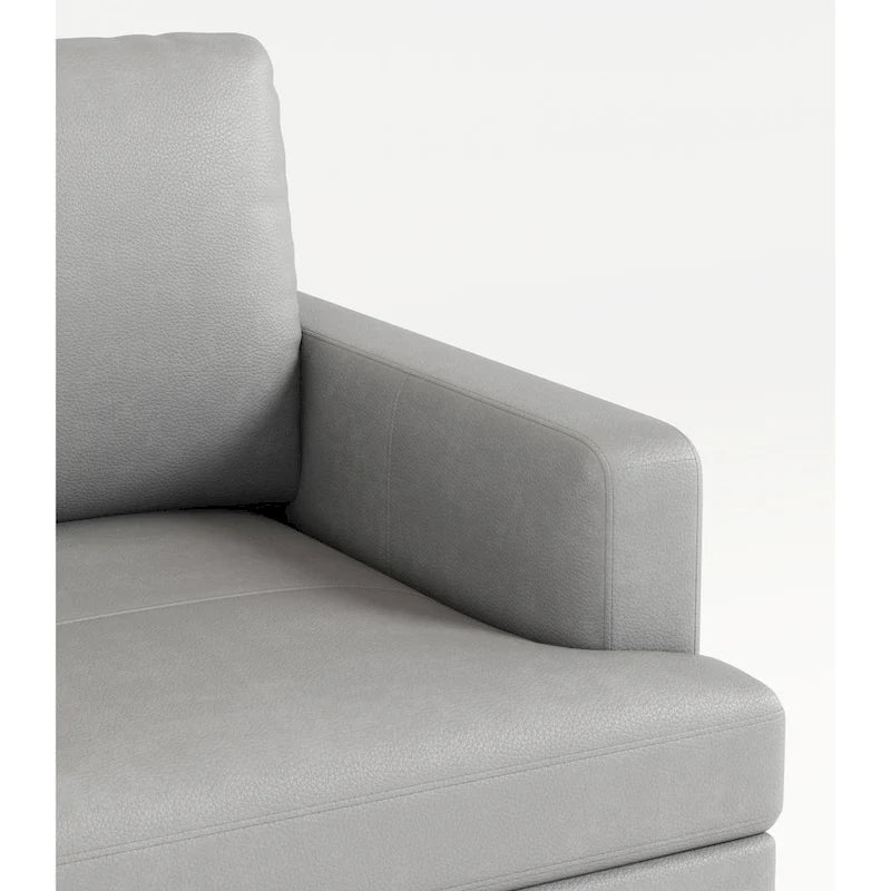 Sofá moderno de 3 plazas de 195,5 cm – Gris claro / Marrón oscuro / Gris / Gris antiguo, patas de metal negras