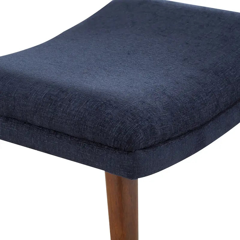 Sillón y otomana de acento de mediados de siglo – Cuero sintético/Tela, 1 asiento