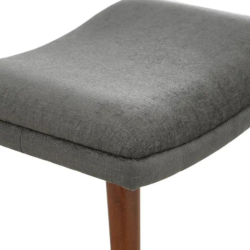 Sillón y otomana de acento de mediados de siglo – Cuero sintético/Tela, 1 asiento