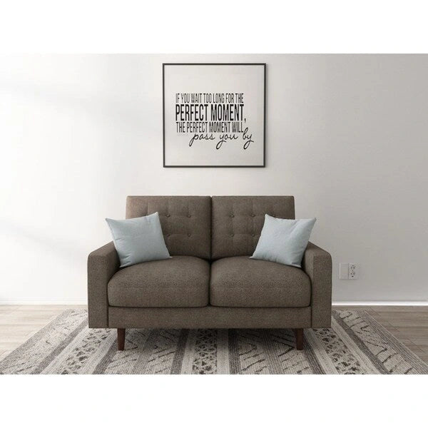 Sofá biplaza de terciopelo marrón/gris/rojo/beige – Estilo moderno de mediados de siglo