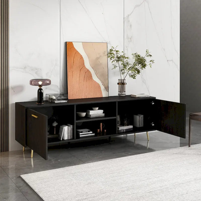 Mueble para TV Marrón Oscuro / Blanco, para televisores de hasta 73"
