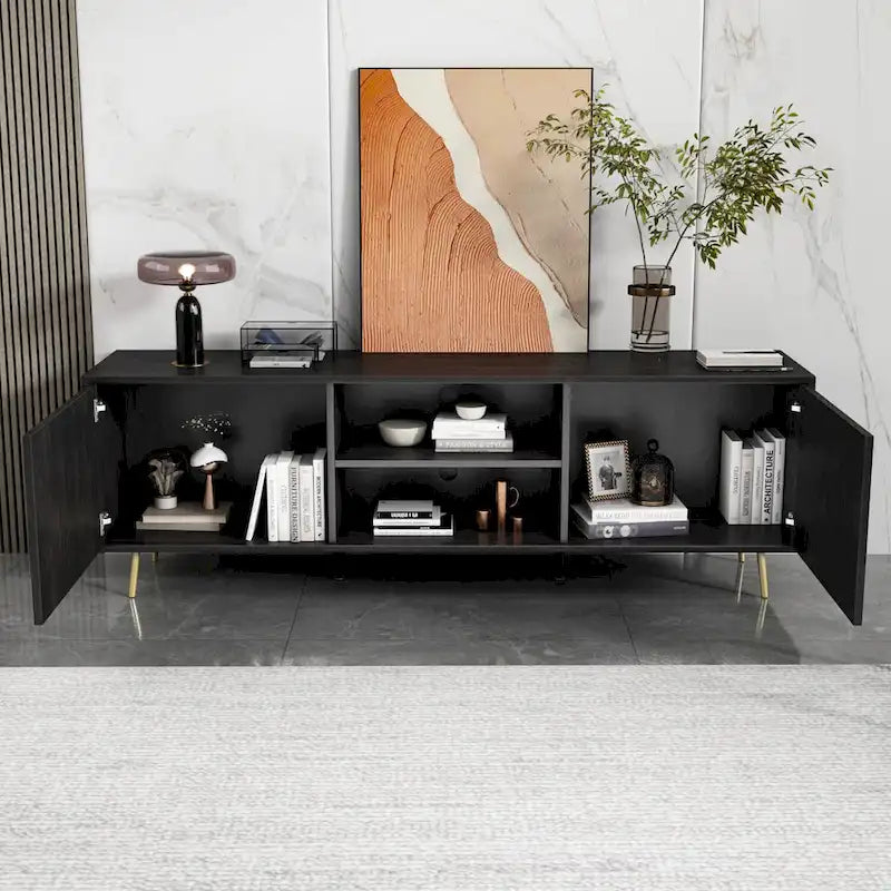 Mueble para TV Marrón Oscuro / Blanco, para televisores de hasta 73"