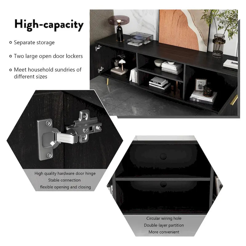 Mueble para TV Marrón Oscuro / Blanco, para televisores de hasta 73"