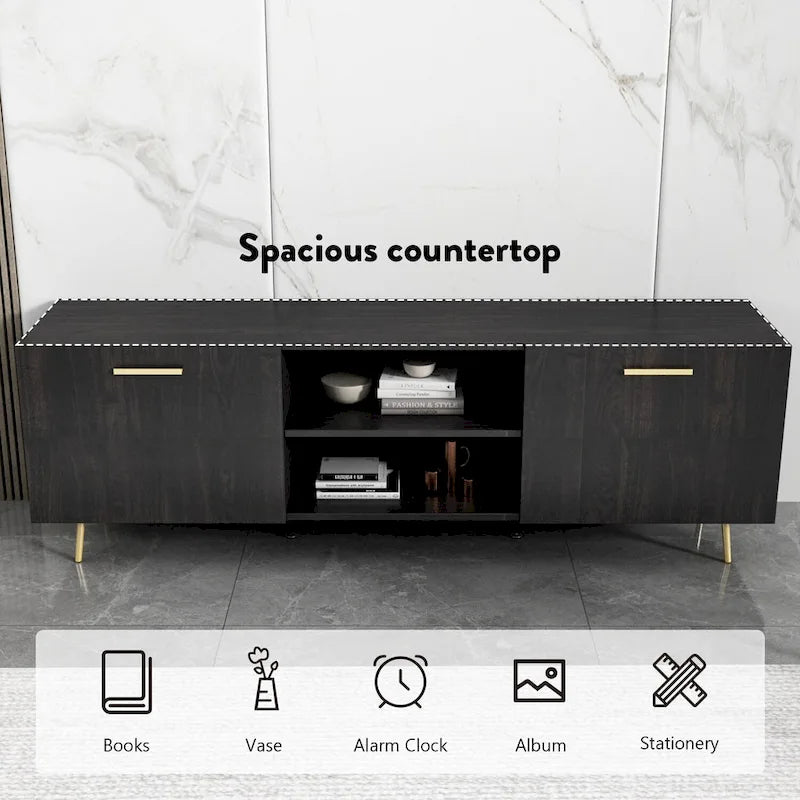 Mueble para TV Marrón Oscuro / Blanco, para televisores de hasta 73"