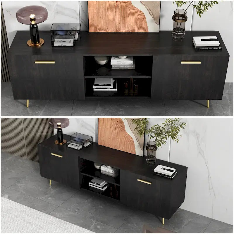 Mueble para TV Marrón Oscuro / Blanco, para televisores de hasta 73"