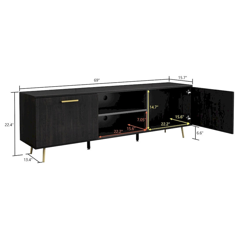 Mueble para TV Marrón Oscuro / Blanco, para televisores de hasta 73"
