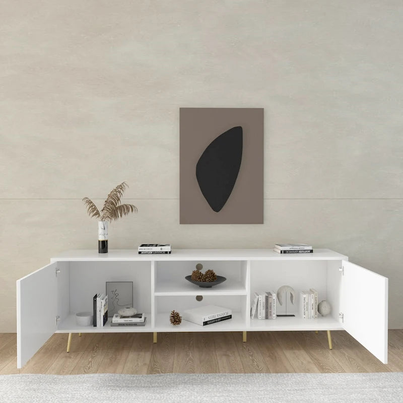 Mueble para TV Marrón Oscuro / Blanco, para televisores de hasta 73"