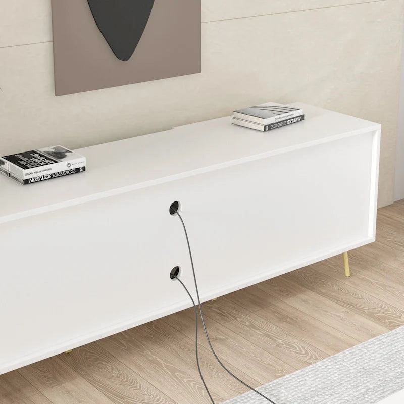 Mueble para TV Marrón Oscuro / Blanco, para televisores de hasta 73"