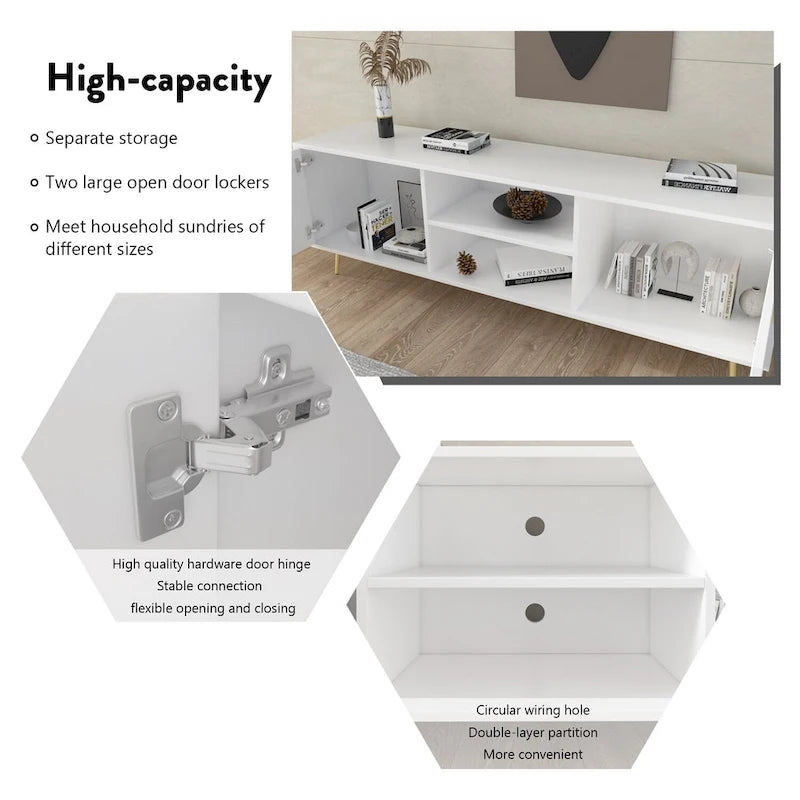 Mueble para TV Marrón Oscuro / Blanco, para televisores de hasta 73"
