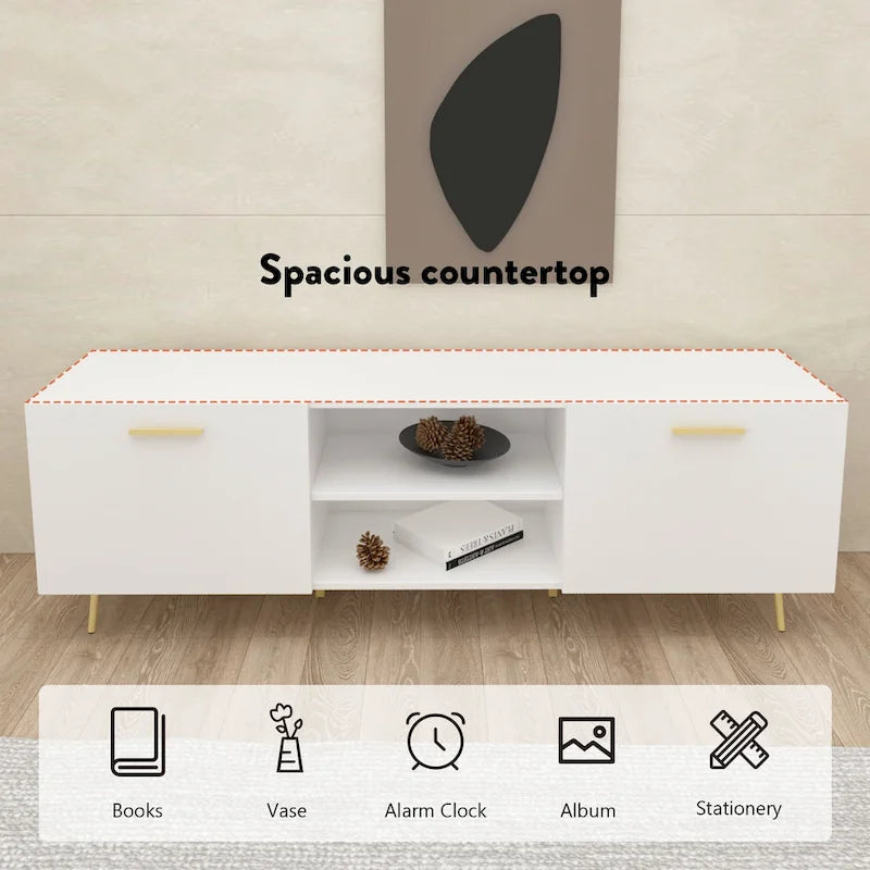 Mueble para TV Marrón Oscuro / Blanco, para televisores de hasta 73"