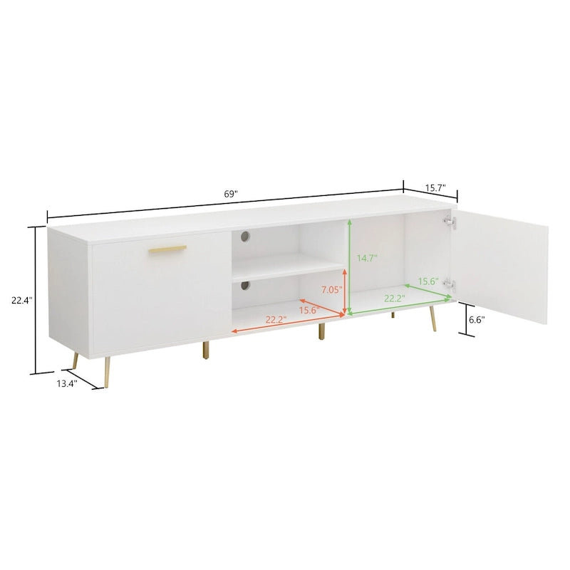 Mueble para TV Marrón Oscuro / Blanco, para televisores de hasta 73"