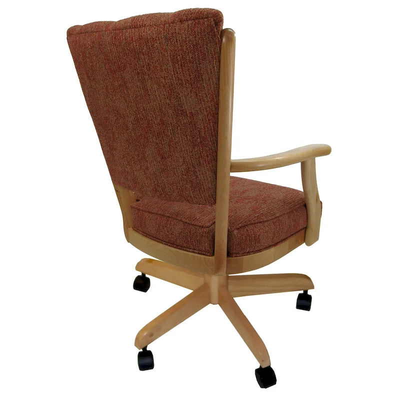Silla de comedor clásica de madera maciza con ruedas - 99 cm de altura