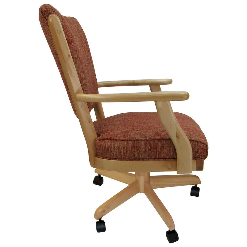 Silla de comedor clásica de madera maciza con ruedas - 99 cm de altura