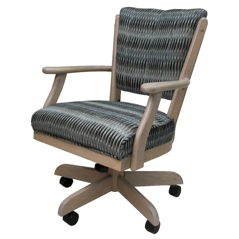 Silla de comedor clásica de madera maciza con ruedas - 99 cm de altura