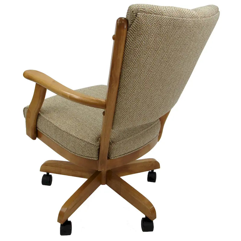 Silla de comedor clásica de madera maciza con ruedas - 99 cm de altura