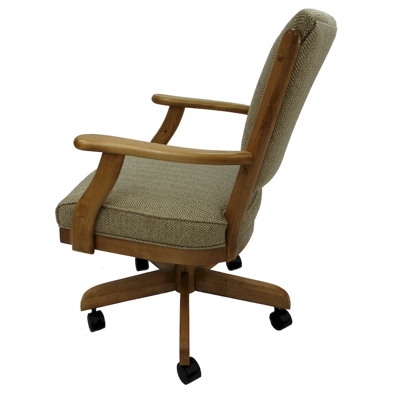 Silla de comedor clásica de madera maciza con ruedas - 99 cm de altura