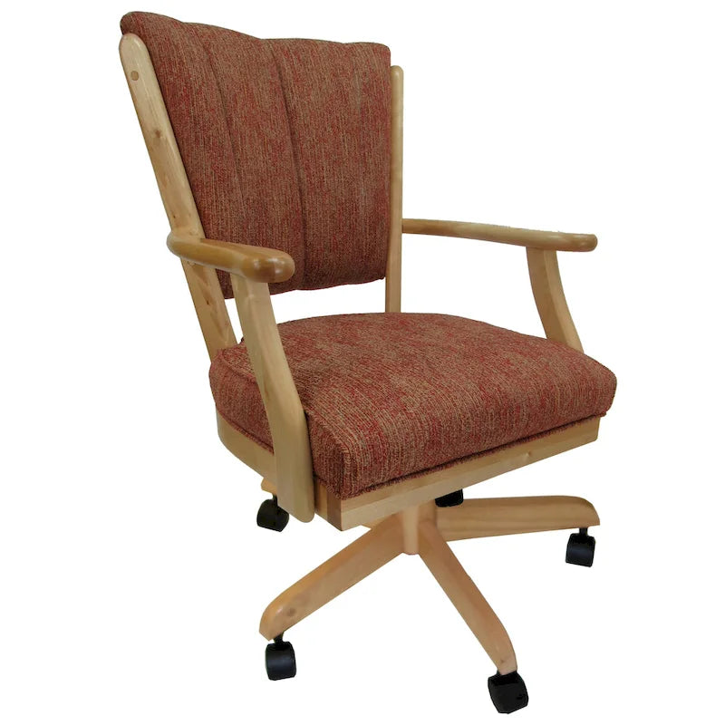 Silla de comedor clásica de madera maciza con ruedas - 99 cm de altura