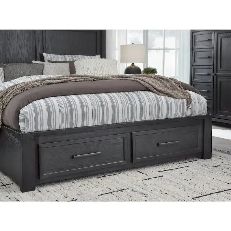 Cama con almacenaje Foyland negra de Signature Design by Ashley