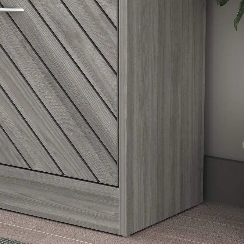 Roble / Roble Gris, Estilo Puerta Abatible, Armario Zapatero, 22.4"An x 9.4"Prof x 29.5"Al