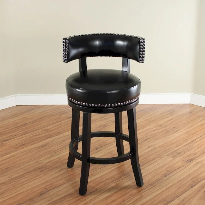 Taburete de mostrador giratorio de piel sintética en marrón oscuro/negro/rojo/marrón claro, 1 asiento