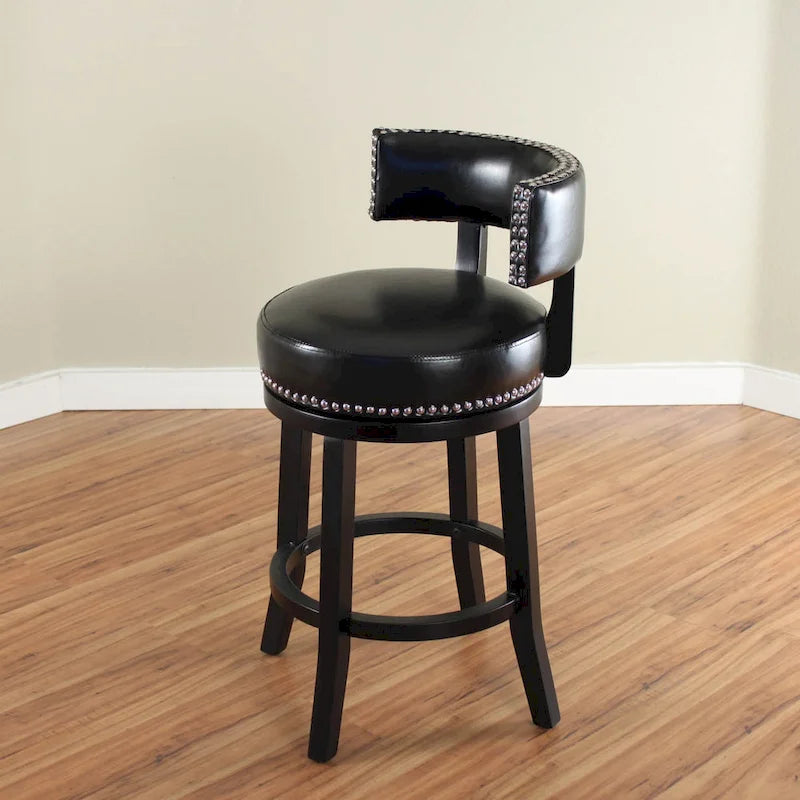 Taburete de mostrador giratorio de piel sintética en marrón oscuro/negro/rojo/marrón claro, 1 asiento
