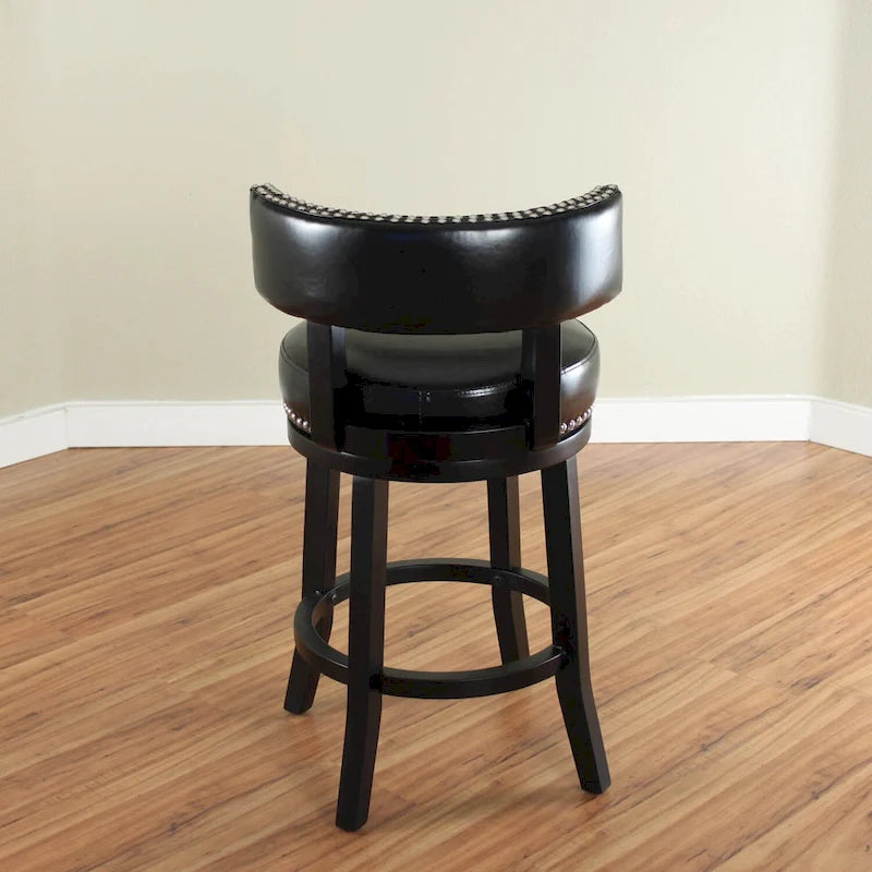 Taburete de mostrador giratorio de piel sintética en marrón oscuro/negro/rojo/marrón claro, 1 asiento