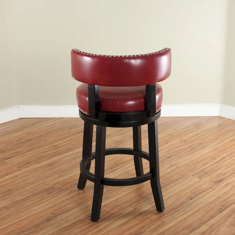 Taburete de mostrador giratorio de piel sintética en marrón oscuro/negro/rojo/marrón claro, 1 asiento