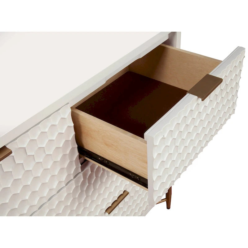 Mueble de TV de Madera Blanca, Estilo 3 Cajones, Individual