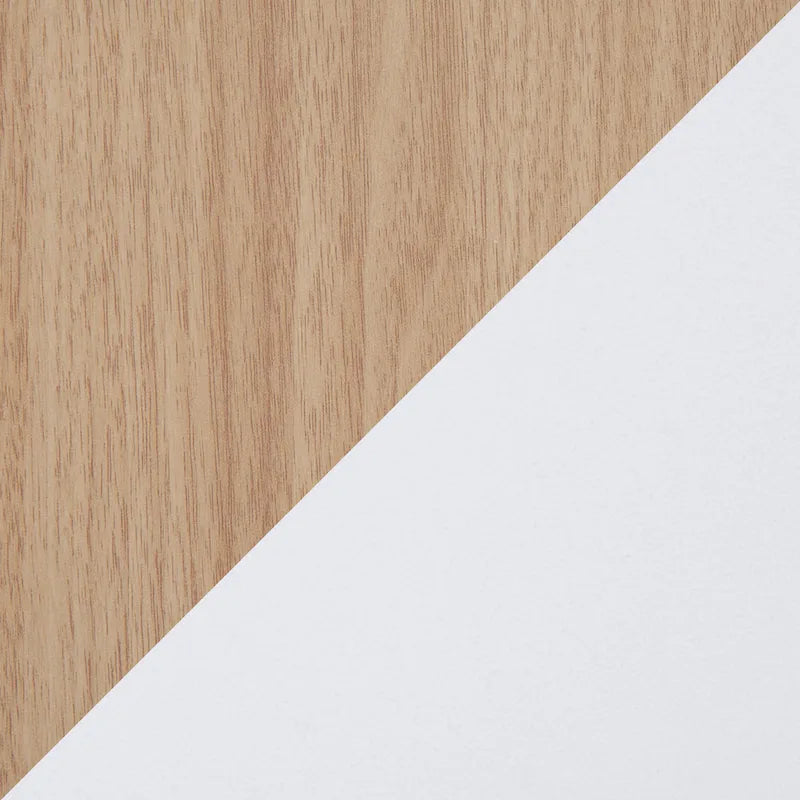 Mesa de Centro de Madera Natural y Blanca con Cajones de Almacenamiento, 1 Pieza