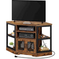 Mueble de TV de malla marrón de 47", estilo rústico, para televisores de hasta 55"